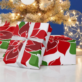 Big Poinsettia Weihnachtspapier Geschenkpapier