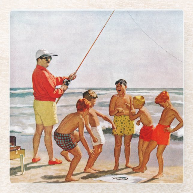 Big Pole Little Fish von Richard Sargent Glasuntersetzer (Vorderseite)