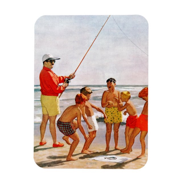 Big Pole Little Fish von Richard Sargent Magnet (Vertikal)