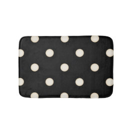 Big Polka Dots Antikes Weiß und Schwarz Badematte