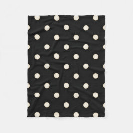 Big Polka Dots Antikes Weiß und Schwarz Fleecedecke