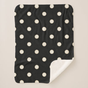 Big Polka Dots Antikes Weiß und Schwarz Sherpadecke