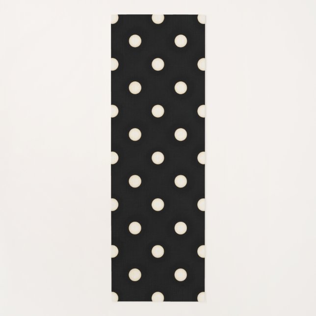 Big Polka Dots Antikes Weiß und Schwarz Yogamatte (Vorderseite)
