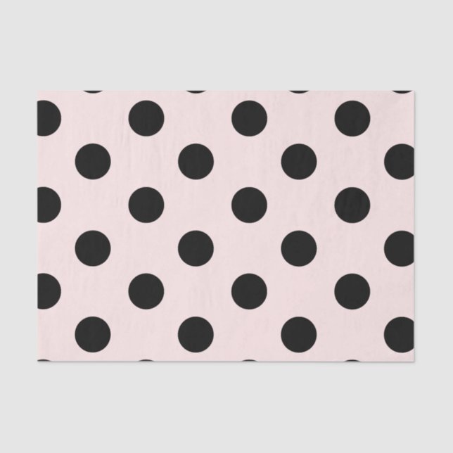 Big Polka Dots Black Chic Muster Gewebe Papier (Vorderseite)