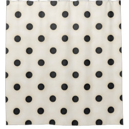 Big Polka Dots Schwarz und Antikes Weiß Duschvorhang