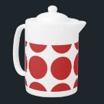 Big Polka Dots Teapot<br><div class="desc">Niedlicher und trendiger Big Polka Dots Teapot. Dieses Design zeichnet sich durch übergroße Polka-Punkte in Rot und Weiß aus. Text kann diesem Design hinzugefügt werden,  um ihm eine persönliche Touch zu geben.</div>