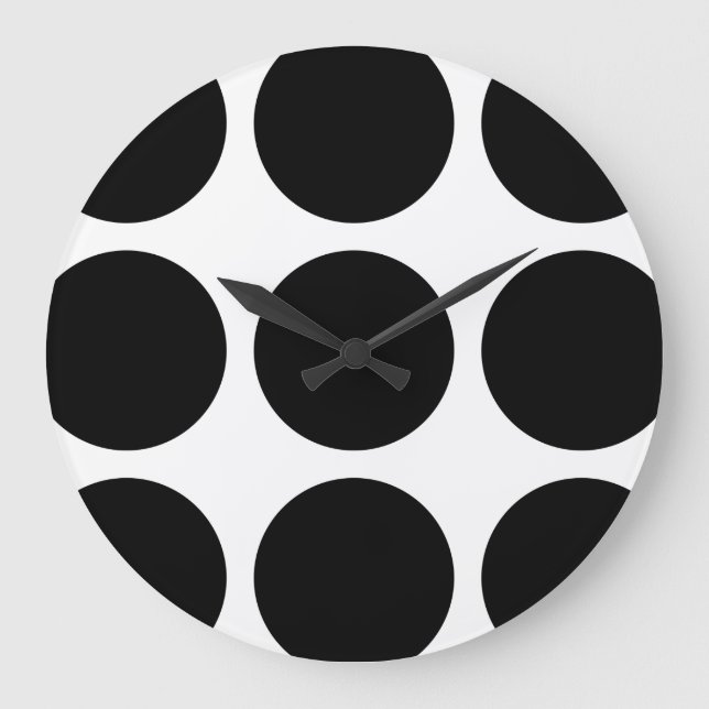 Big Polka Dots Wall Clock Große Wanduhr (Vorderseite)