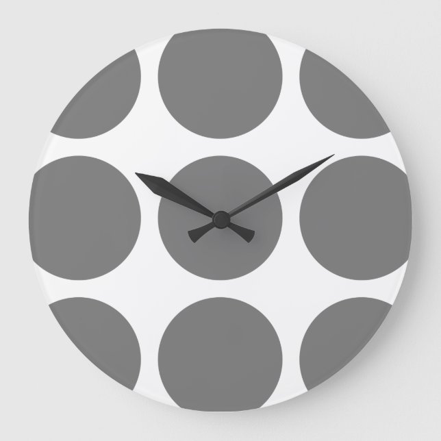 Big Polka Dots Wall Clock Große Wanduhr (Vorderseite)