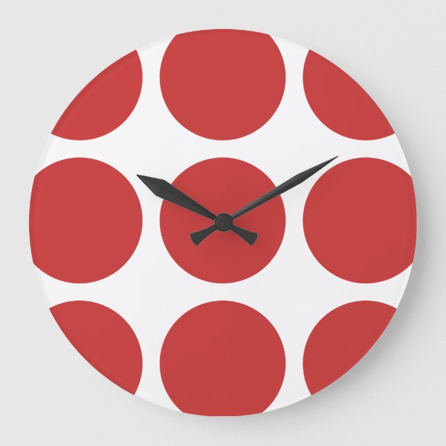 Big Polka Dots Wall Clock Große Wanduhr (Vorderseite)