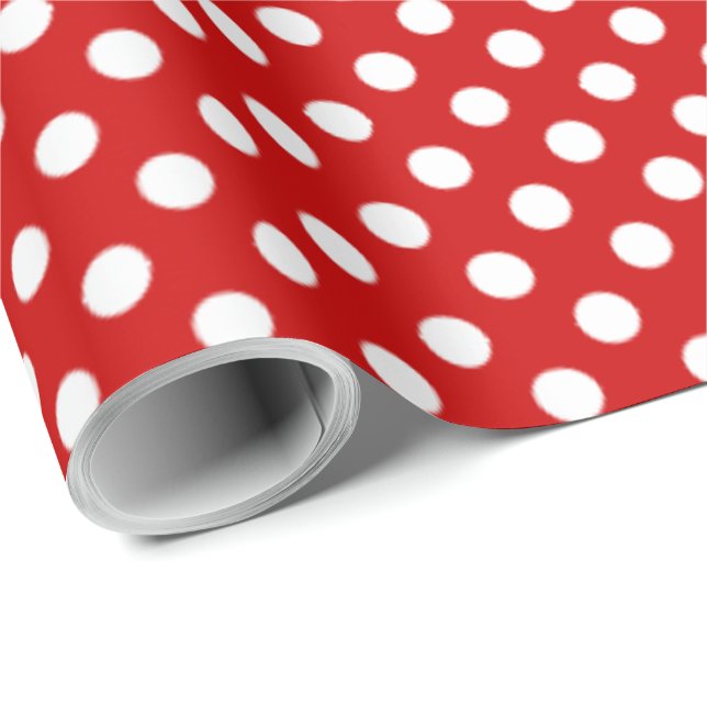Big Polka Dotted Design Ballon Red Geschenkpapier (Rolleneckpunkt)