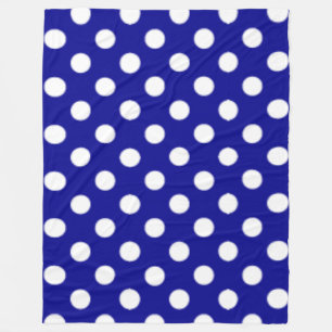 Big Polkadotted Muster Dunkelblau Fleecedecke
