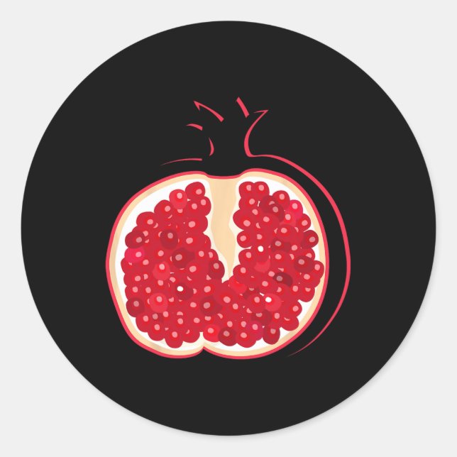 Big Pomegranate geschnitten Kostüm Niedlich leicht Runder Aufkleber (Vorderseite)