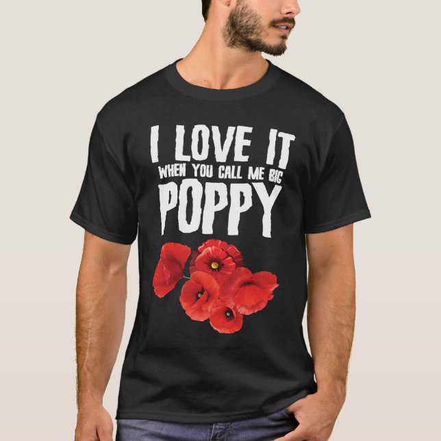 Big Poppy Blume Blumendesigner Florist Pub T-Shirt (Vorderseite)