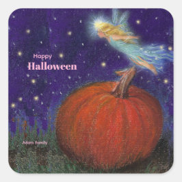 Big Pumpkin Fairy Custom Halloween Quadratischer Aufkleber