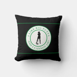 Big Putts Funny Lady Golf Modernes Black Green Nie Kissen
