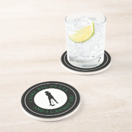 Big Putts Funny Lady Golfer Modern Black Green Getränkeuntersetzer