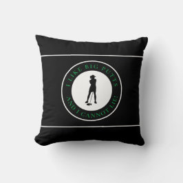 Big Putts Funny Lady Golfer Modern Black Green Kissen