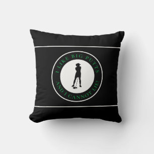 Big Putts Funny Lady Golfer Modern Black Green Kissen