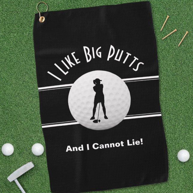 Big Putts Golfer Sport Spaß für ihr schwarzes Nied Golfhandtuch (Big Putts Golfer Sports Humor For Her Black Cute Golf Towel)
