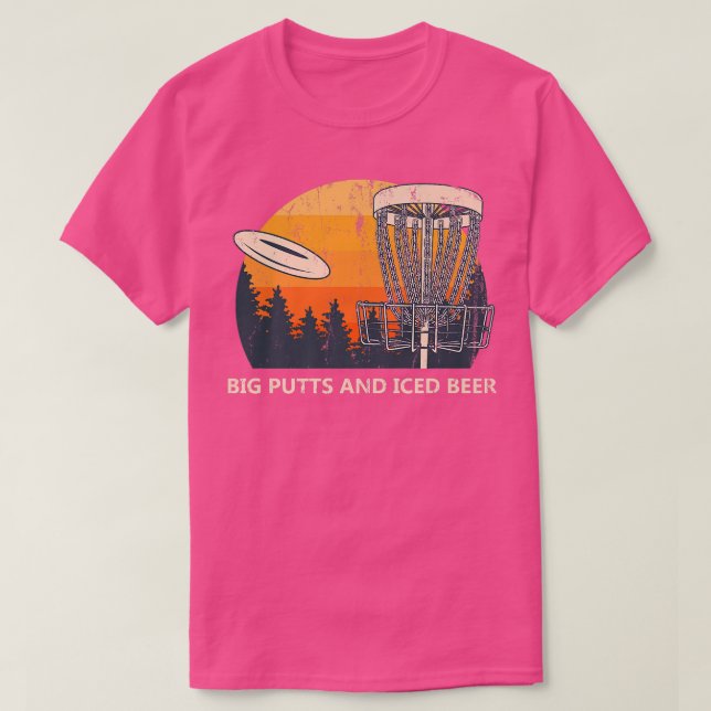 Big Putts und Icced Beer Disk Golf Drink Golfer  T-Shirt (Design vorne)
