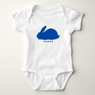 Big Rabbit Silloute in Blau Baby Strampler