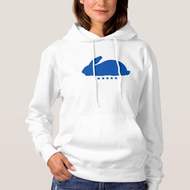 Big Rabbit Silloute in Blau Hoodie (Vorderseite)