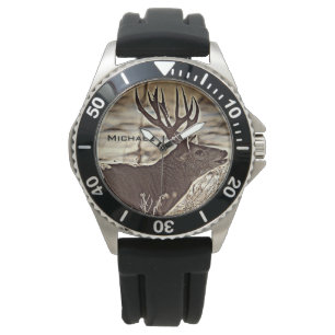 Big Rack Whitetail Buck Armbanduhr