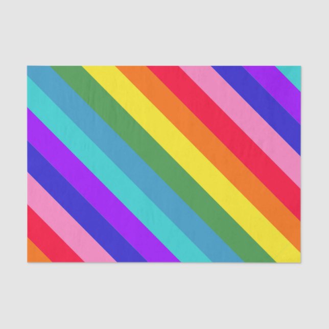 Big Rainbow Diagonal Striptepapier Seidenpapier (Vorderseite)