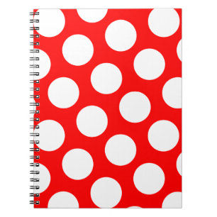 Big Red and White Polka Dots Notizblock