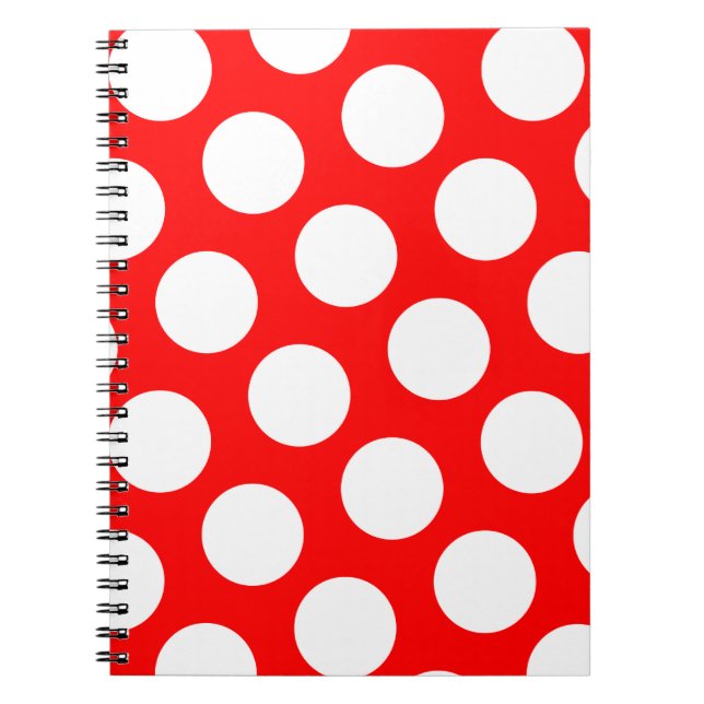 Big Red and White Polka Dots Notizblock (Vorderseite)