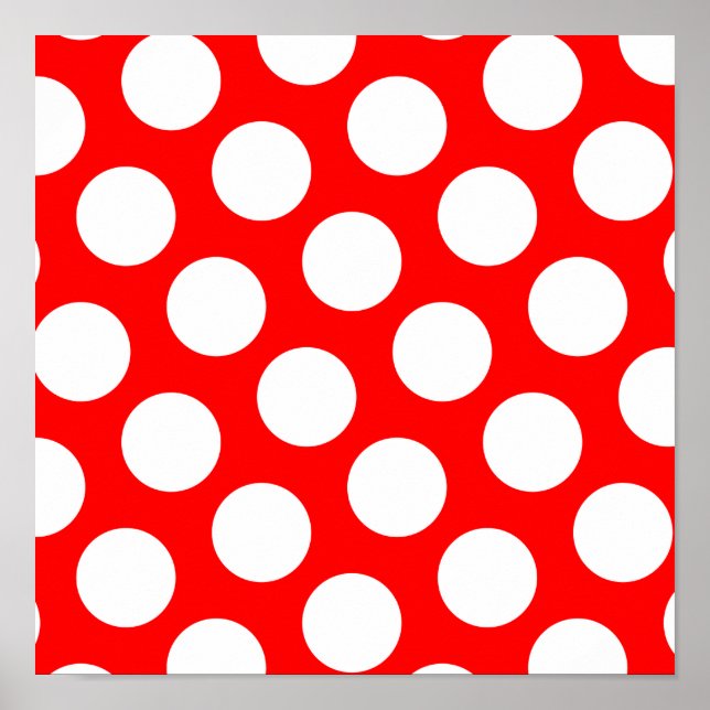 Big Red and White Polka Dots Poster (Vorne)