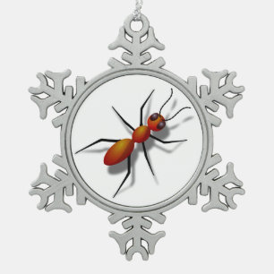 Big Red Ant Schneeflocken Zinn-Ornament