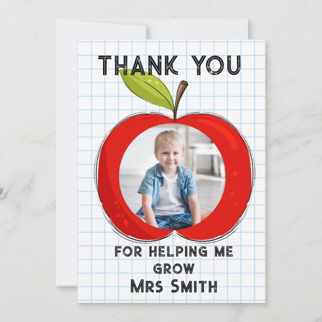 Big RED apple it takes a big heart photo card Einladung (Vorderseite)