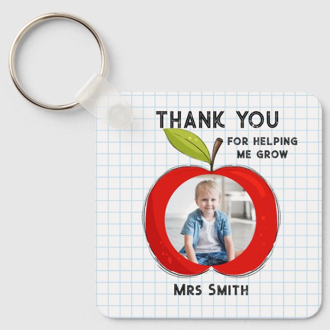 Big RED apple it takes a big heart photo card Schlüsselanhänger (Vorderseite)