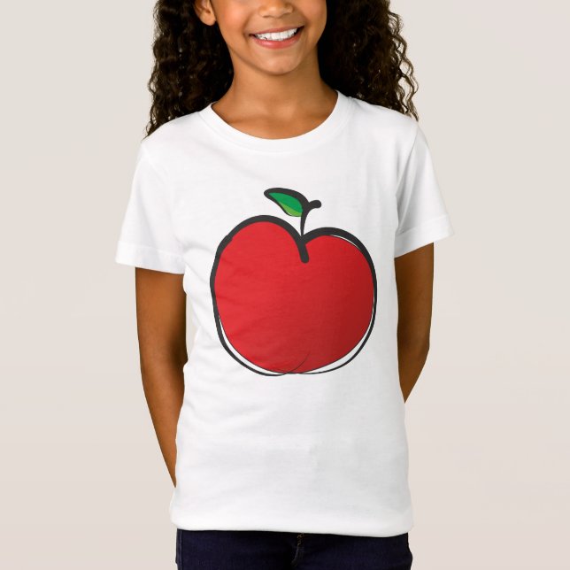 Big Red Apple Zeichnend T-Shirt (Vorderseite)