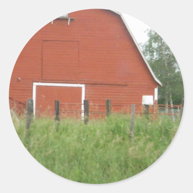 Big Red Barn Runder Aufkleber (Vorderseite)