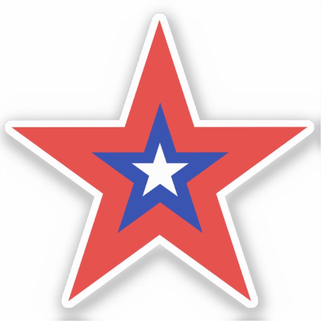 Big Red Border Patriotic American Kiss Cut Aufkleber (Vorderseite)