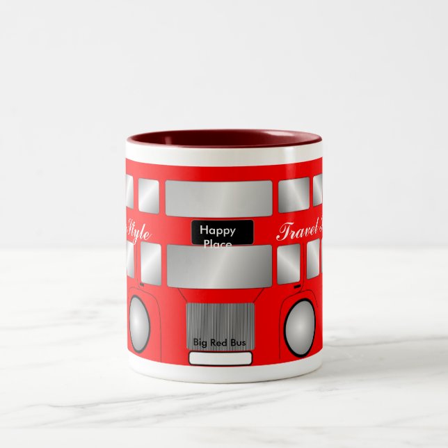 Big Red Bus Zweifarbige Tasse (Mittel)