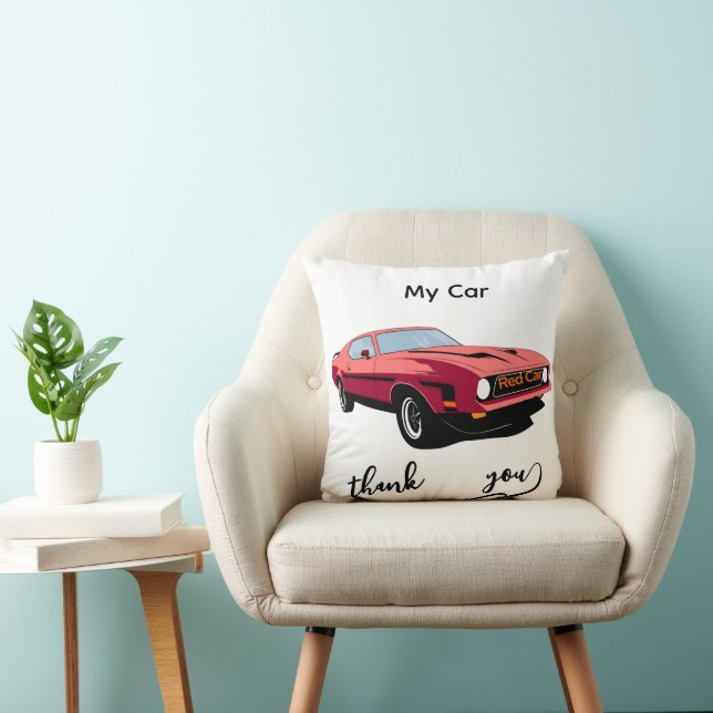 Big Red Car Throw Pillow –Home Décor Kissen (Stuhl )