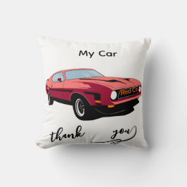 Big Red Car Throw Pillow –Home Décor Kissen