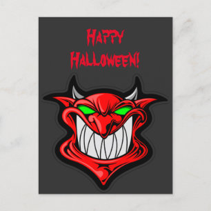 Big Red Devil Halloween Postcard Postkarte