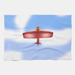 Big Red Flugzeug Aviation SkyBlueClouds Küchentuch