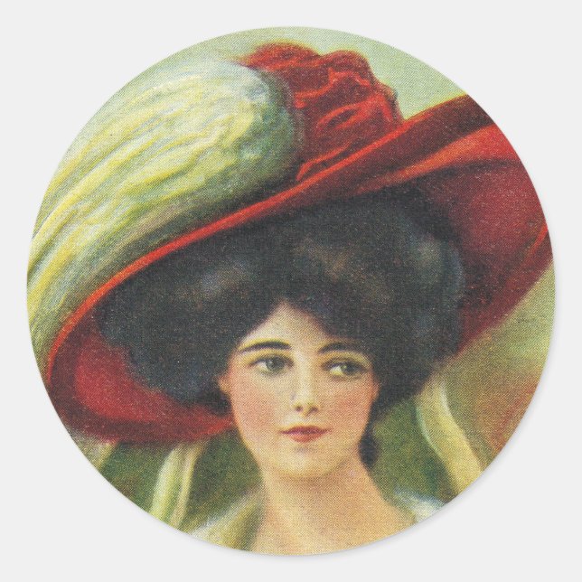 Big Red Hat Runder Aufkleber (Vorderseite)