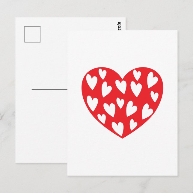 Big Red Heart Card Postkarte (Vorne/Hinten)