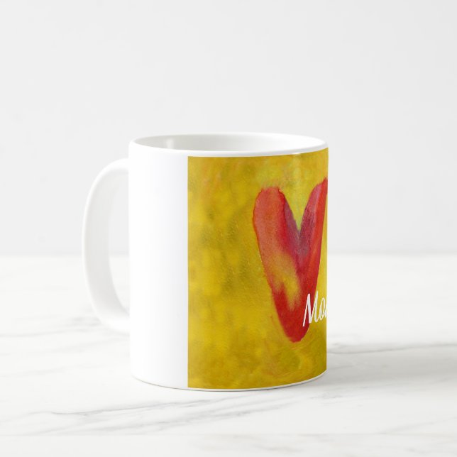 Big Red Heart Individuelle Name Kaffeetasse (Vorderseite Links)