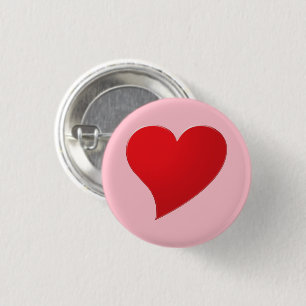 Big Red Heart, Liebe, Rosa Button