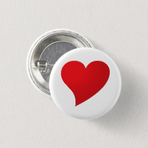 Big Red Heart, Liebe, weiß Button