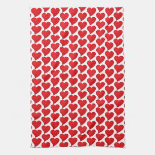 Big Red Heart, Liebe, weißer Valentinstag Geschirrtuch