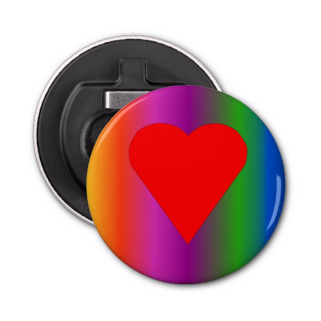 Big Red Heart Magnet Flaschenöffner (Vorderseite)