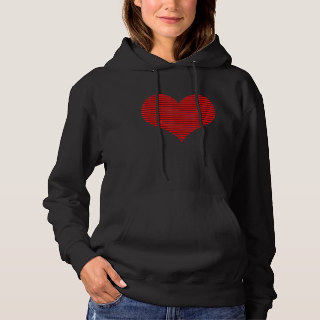 Big Red Heart Valentinstag Hoodie (Vorderseite)